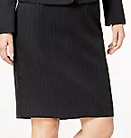 Le Suit Women's Shadow-Stripe Skirt Navy Size 10