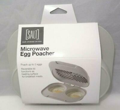 Salt Brand Microwave Egg Poacher for 1 or 2 Eggs w/ Lid for Breakfast Meats