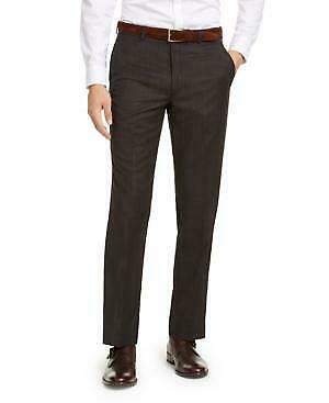 Michael Kors Mens Classic-Fit Airsoft Stretch Plaid Suit Pants