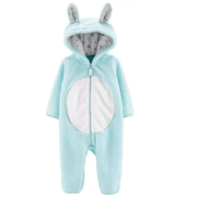 Carter's Baby Girls Hooded Fleece Coverall, Minty