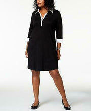 Karen Scott Plus Size 3/4-Sleeve Contrast Shirtdress, Various Colors, Sizes