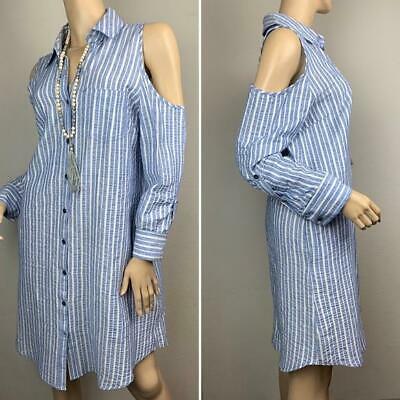 Hope & Harlow Striped Nautical Shirt Dress, Size 10