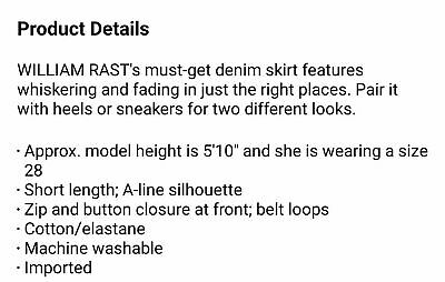 William Rast a-Line Denim Skirt