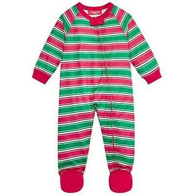 Family Pajamas Unisex Kids Footed Pajamas Crushed It Stripe, 18 Months