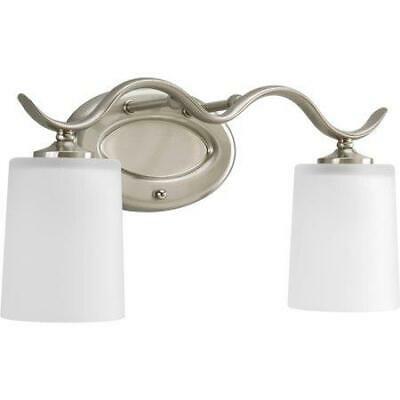 Progress Lighting Inspire Collection 2-Light Brushed Nickel Etched Glass