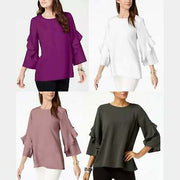 Alfani Women's Ruffled-Sleeve Zip-Back Top