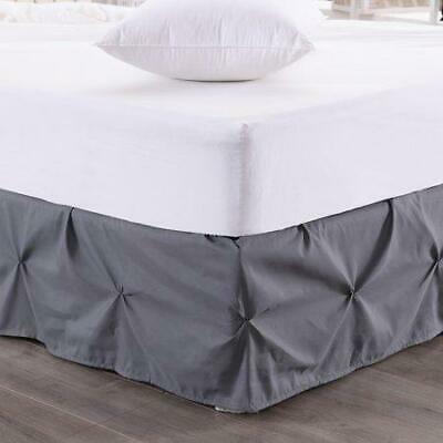 Sweet Home Collection Hudson Pintuck Bed Skirt Ruffle 14 Drop, King