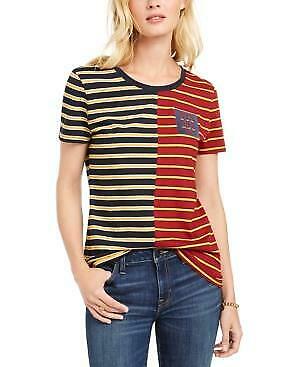 Tommy Hilfiger Striped Patch-Pocket T-Shirt, Size XS