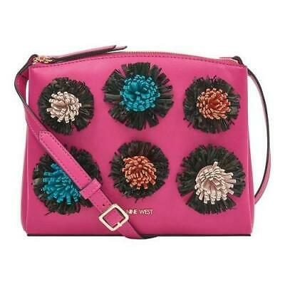 Nine West Levona Crossbody Bag with Poms Fuchsia/Blue/Natural/Orange