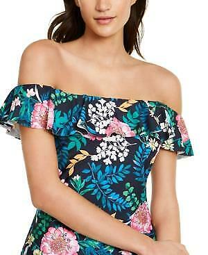 Tommy Hilfiger Womens Tankini Tops Floral Off-Shoulder Tankini, Size XS