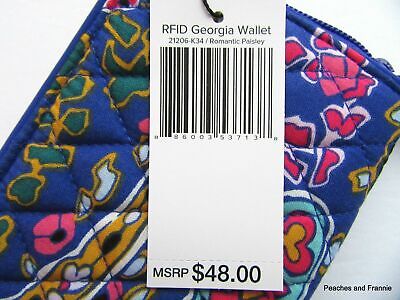 Vera Bradley RFID Georgia Wallet, Signature Cotton - Romantic Paisley