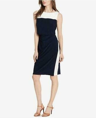 American Living Womens Julius Popover Sleeveless Party Dress, Navy, Size 16