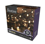 Festive CHRISTMAS STRING LIGHTS Battery Operated Timer LED Warm/Cold 300 2pk