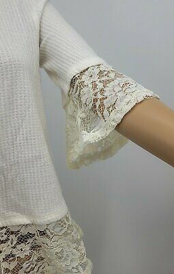 Style & Co Lace Bell Sleeve Top, Petite Medium