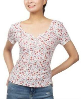 Hippie Rose Juniors Henley-Neck Top