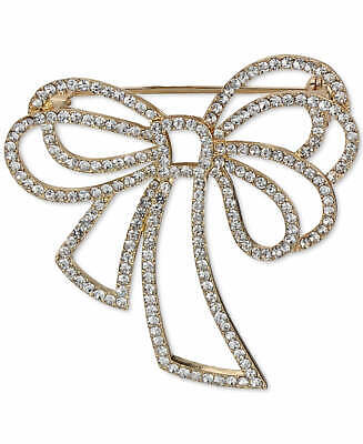 Charter Club Gold-Tone Pave Bow Pin