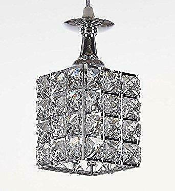 Diamond Life 1 Light Chrome Finish Metal Shade Crystal Chandelier Pendant