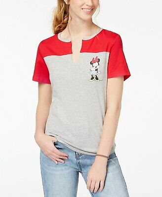 Love Tribe Juniors Colorblocked Minnie-Graphic T-Shirt, XL