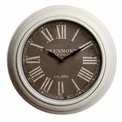 Patton Wall Decor 12 Inch Traditional White Wash Roman Numeral Clock