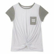 Calvin Klein Big Girls Colorblocked Twist-Front T-Shirt, Choose Sz/Color