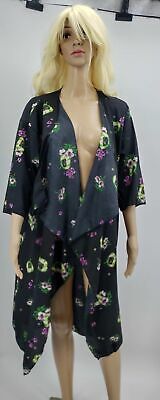 LuLaRoe Kimono Sheer Black/Floral Coverup, Cardigan Medium
