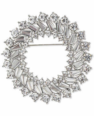 Charter Club Silver-Tone Multi-Crystal Wreath Pin