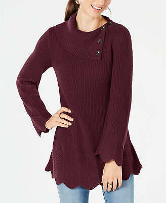 Style & Co Petites Scallop-Edge Sweater