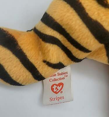 Ty Beanie Baby Rare 1995 Stripes the Tiger Collectible With Errors