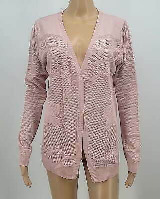 Vila Milano Open Front Cardigan Pink Sweater, Size Medium