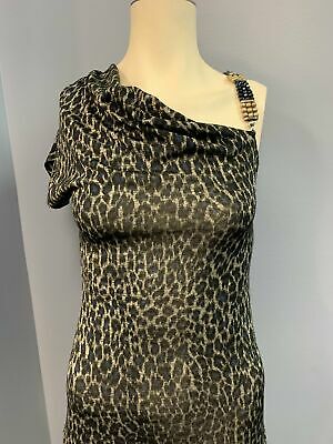 Charlotte Russe Womens Animal Print Cheetah One Shoulder Top, Size Small