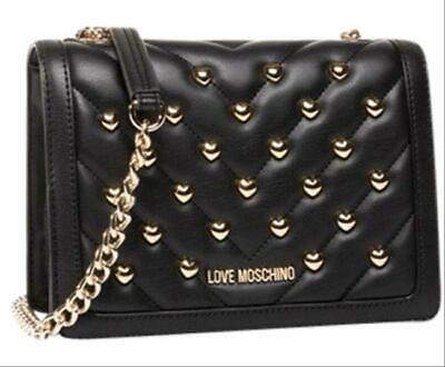 Love Moschino Borsa Matt Nappa Pu Nero Black Leather CrossBody Bag 8L X 3Wx5