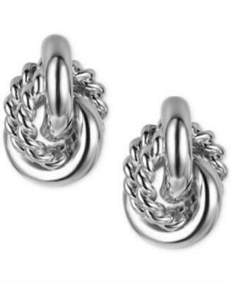 Charter Club Silver-Tone Textured Ring Drop Earrings