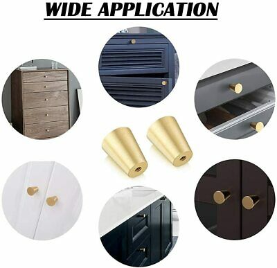 QogriSun 2-Pack Solid Brass Knobs for Dresser Drawer, Mid Century Gold Cabinet K