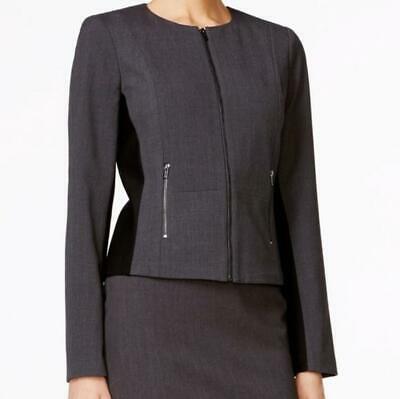 Calvin Klein Fit Solutions Zip-Front Side-Panel Blazer,Size 2