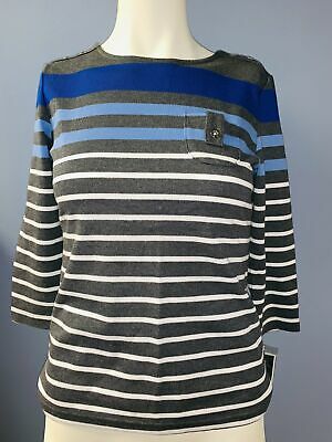 Karen Scott Petite Serena Striped Pocket Top, Size PP