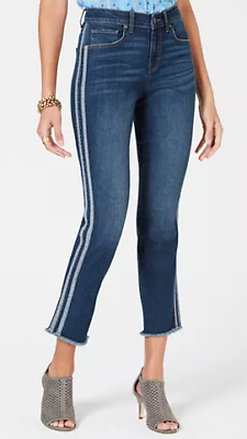 Style & Co Cropped Varsity-Stripe Jeans, Size 12