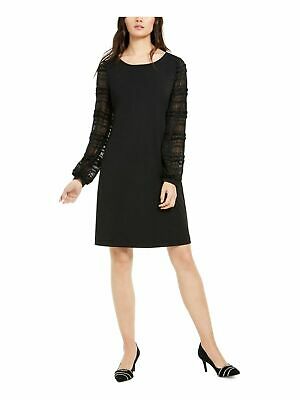 Alfani Womens Black Shimmer Shift Party Cocktail Dress, Size Small