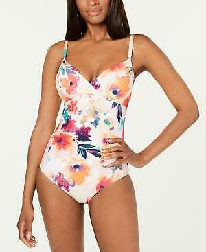 Calvin Klein Underwire Slimming One-Piece Swimsuit -4/ Rosebud Rainbow Floral