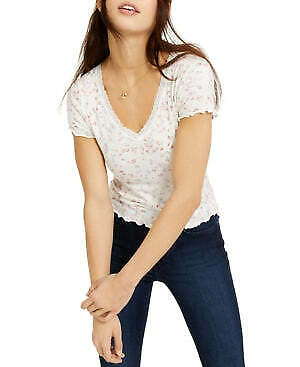 Hippie Rose Juniors' Lace-Trimmed Lettuce-Edge T-Shirt