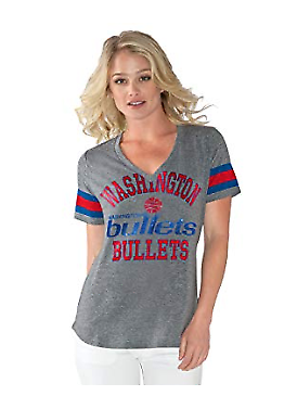 GIII For Her Womens Triple Play V-neck Tee Washington Bullets, Size XL