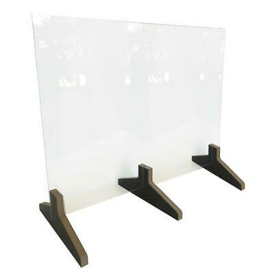 Waddell Counter-Top Protective Plastic Shield with 3-Piece Wood Base, 24”H X 30”
