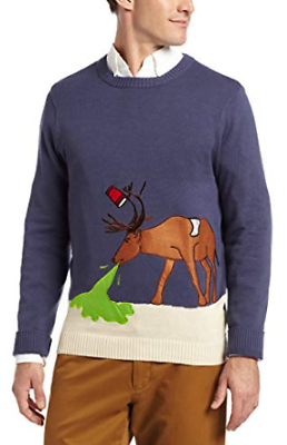 Alex Stevens Mens Reindeer Hangover Ugly Christmas Sweater