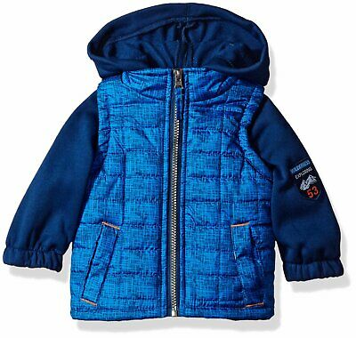 iXtreme Baby Boys Infant Tonal Print Vest w/Fleece Hood &Sleeve