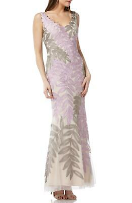 Js Collection Ribbon Soutache Floral Leaf Bodycon Mermaid Gown