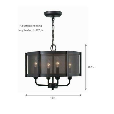 World Imports Wi 8949 Xena 4 Light 16 Wide Drum Chandelier With Metal