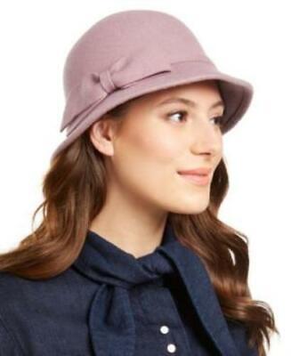 INC Womens Bow Cloche Wool Hat Dusty Lilac Adjustable One Size