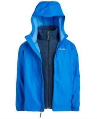 Columbia Kids 3 in 1 Boys Glennaker Interchange Rain Jacket Blue Size Youth LG