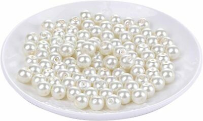 Weebee 200Pcs Glass Pearl Beads Loose Spacer Round Czech, Cream /4mm