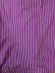 Champs Purple and white striped ruffle shirt, Size Medium