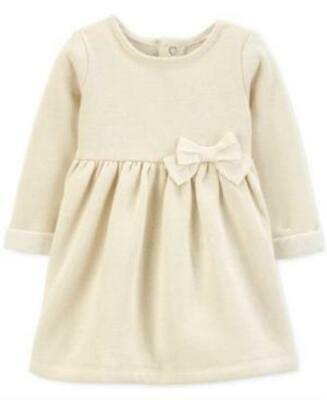 Carters Baby Girl Bow Fleece Holiday Dress Ivory